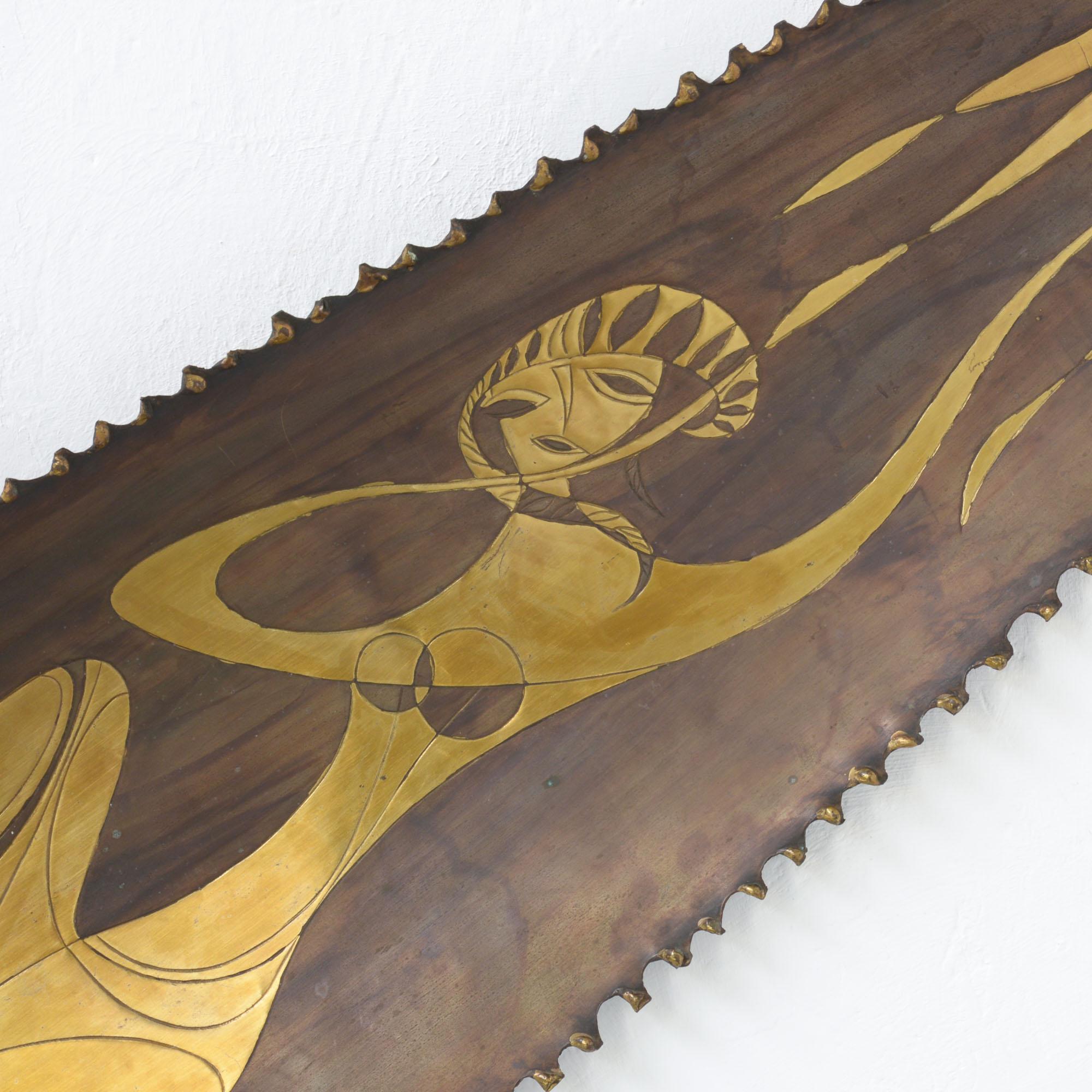 Large Mid-Century Modern Copper Plate In Good Condition For Sale In Vlimmeren, BE