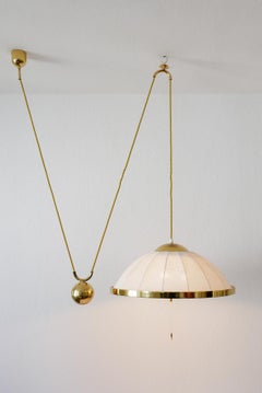 Large Mid-Century Modern Counter Balance Pendant Lamp by WKR, 1970s, Germany