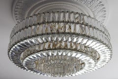 Large Mid-Century Modern Crystal Glass Twelve-Light Ceiling Light, 1950s