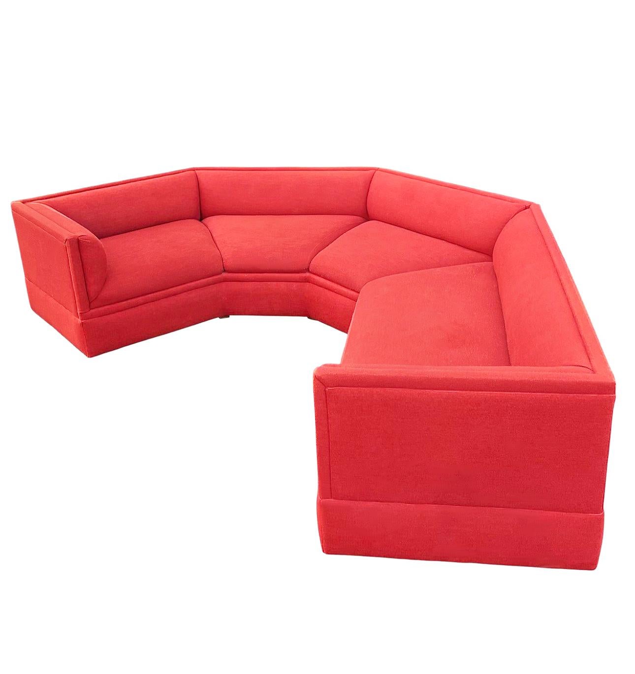 Großes, geschwungenes, unregelmäßig geformtes Mid-Century-Modern-Sofa in Regular Form von Thayer Coggin (amerikanisch) im Angebot