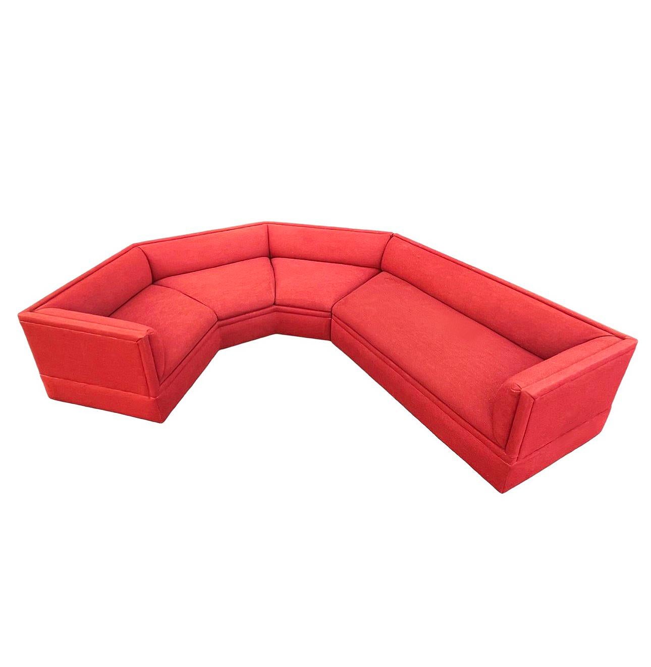 Großes, geschwungenes, unregelmäßig geformtes Mid-Century-Modern-Sofa in Regular Form von Thayer Coggin (Ende des 20. Jahrhunderts) im Angebot