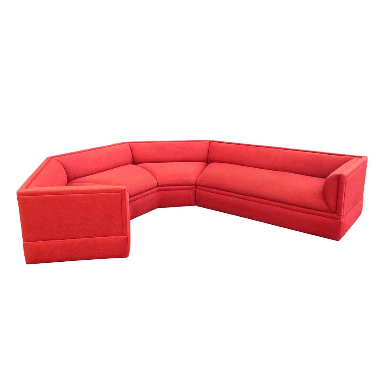 Großes, geschwungenes, unregelmäßig geformtes Mid-Century-Modern-Sofa in Regular Form von Thayer Coggin (Stoff) im Angebot