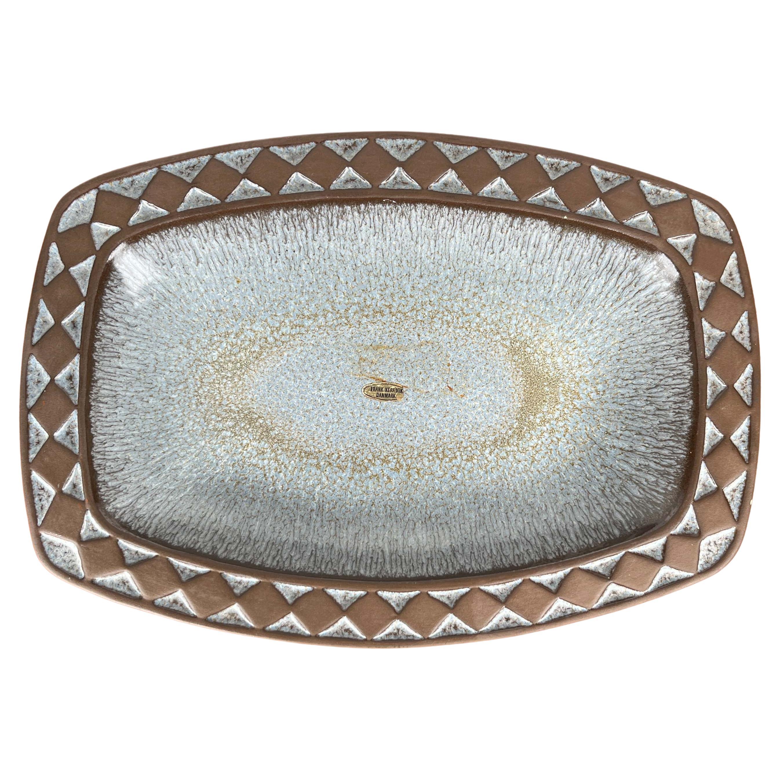 Grand bol en poterie de studio danoise moderne du milieu du siècle de Frank Keramik, années 1960