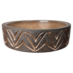 Large Mid-Century Modern Danish Studio Pottery Bowl from Løvemose, 1960s