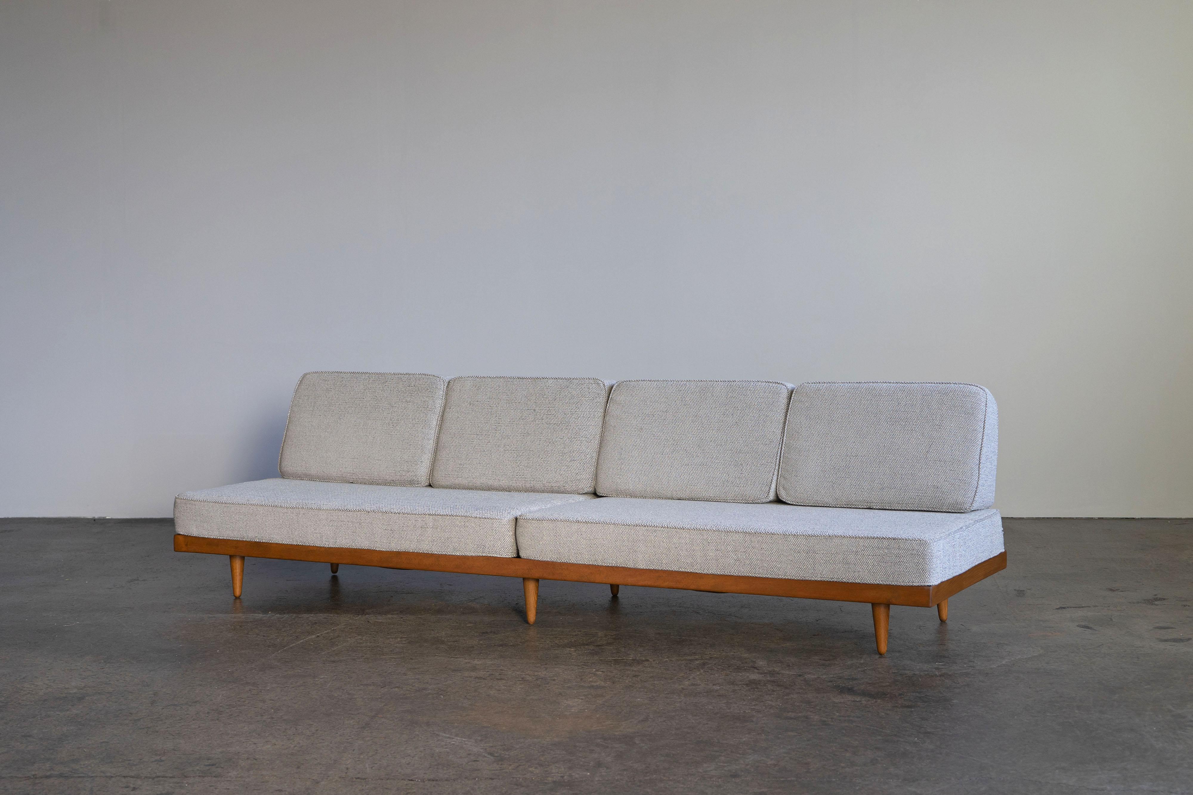 German Large Mid-Century Modern Daybed from the 1950s with Bouclé Fabric