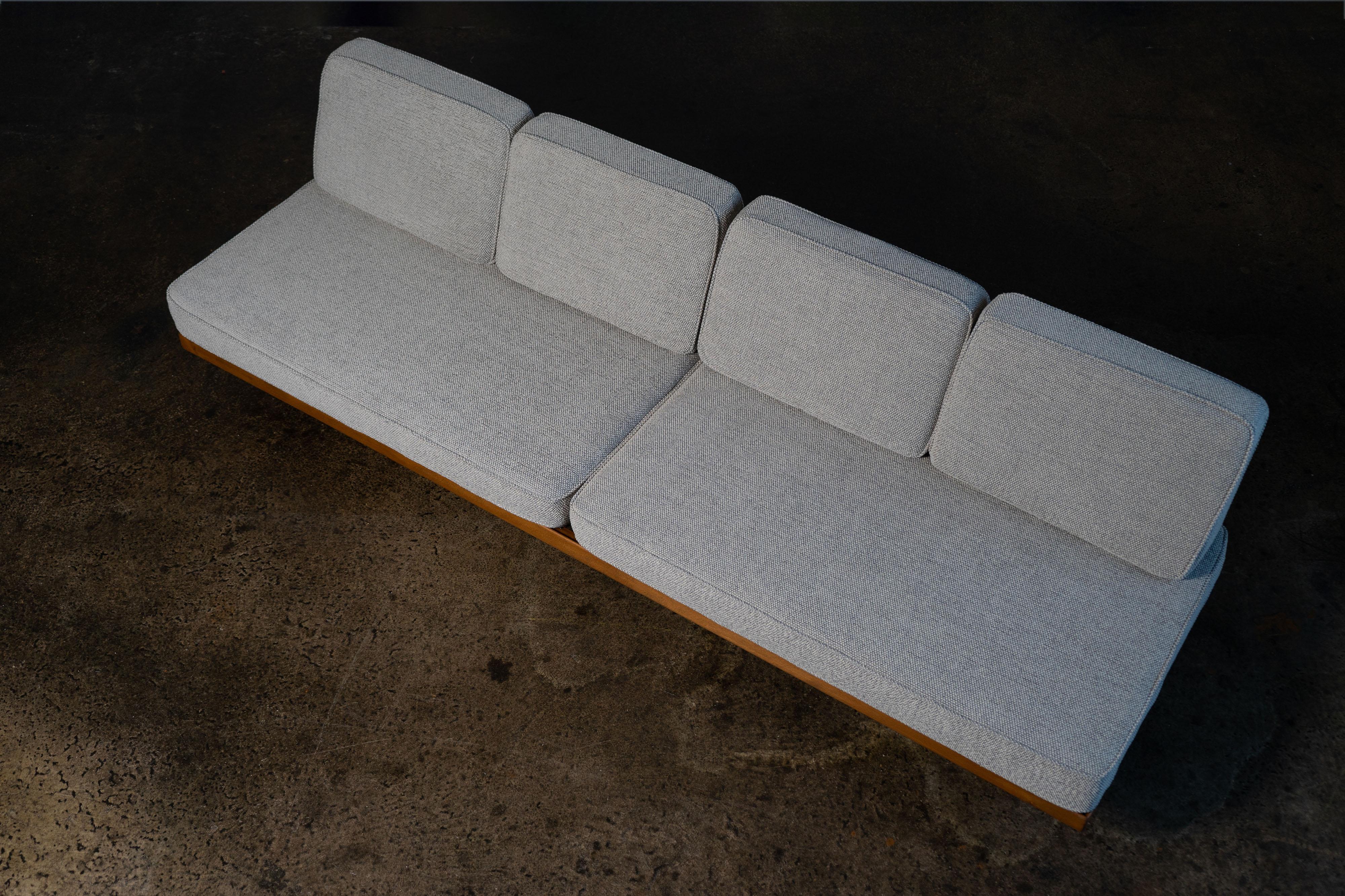 Wool Large Mid-Century Modern Daybed from the 1950s with Bouclé Fabric