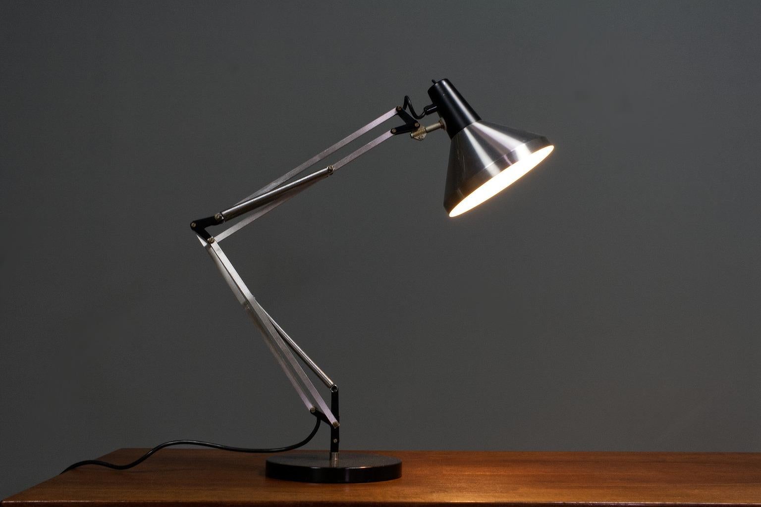 Lacquered Large Mid-Century Modern Desk Light or Table Lamp in White by Hala 1967, T9
