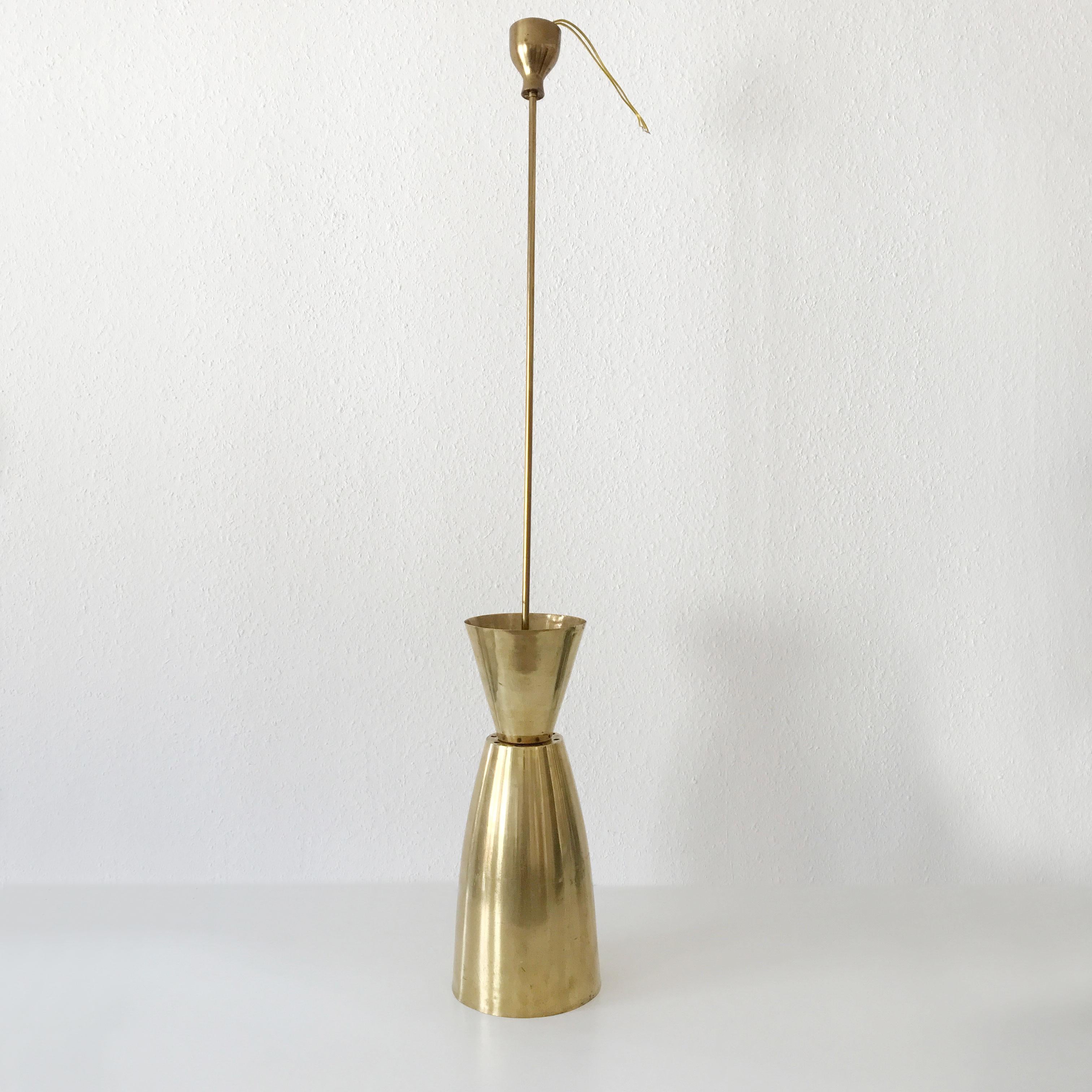 Large Mid-Century Modern Diabolo Brass Pendant Lamp, 1950s, Germany For Sale 6