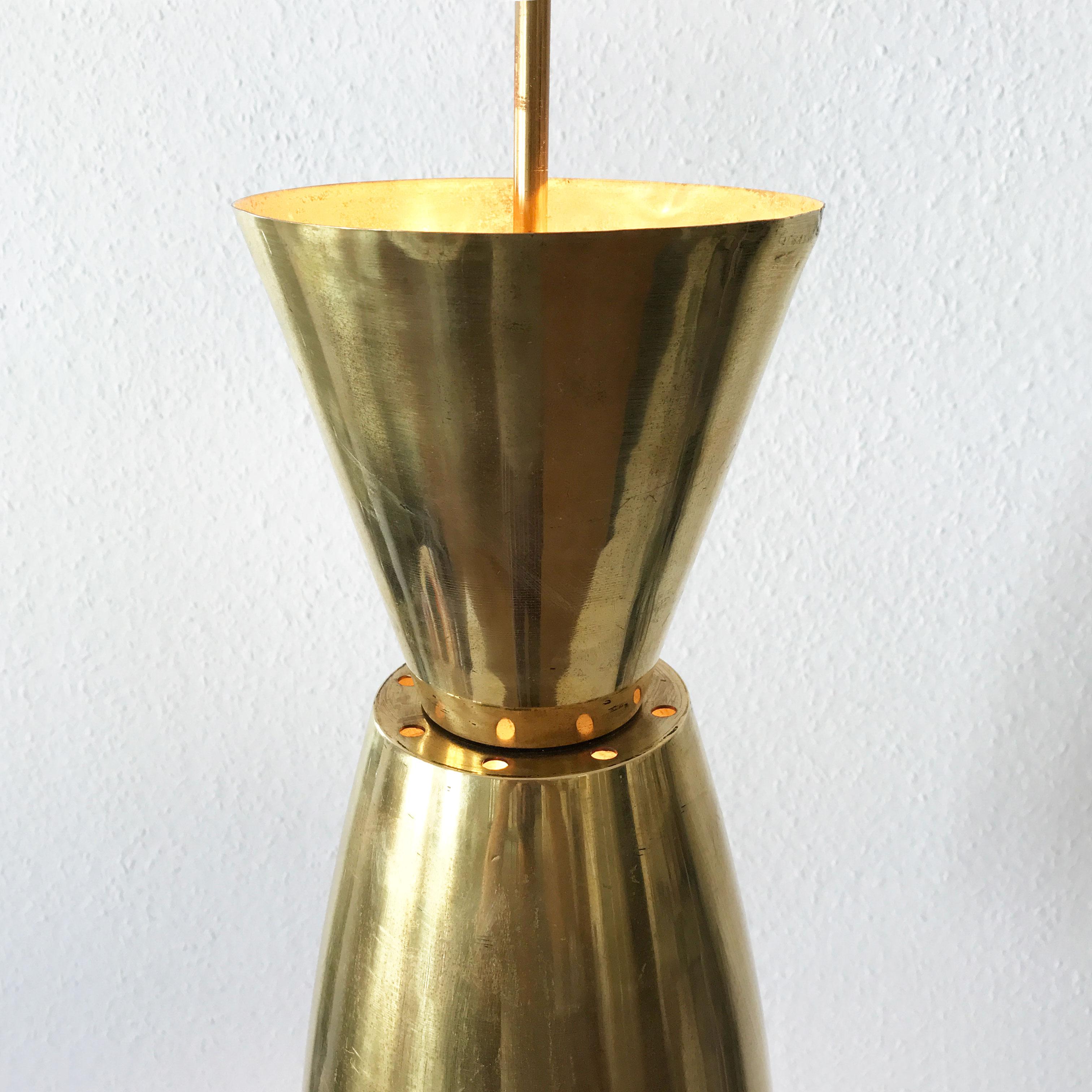 Large Mid-Century Modern Diabolo Brass Pendant Lamp, 1950s, Germany For Sale 7