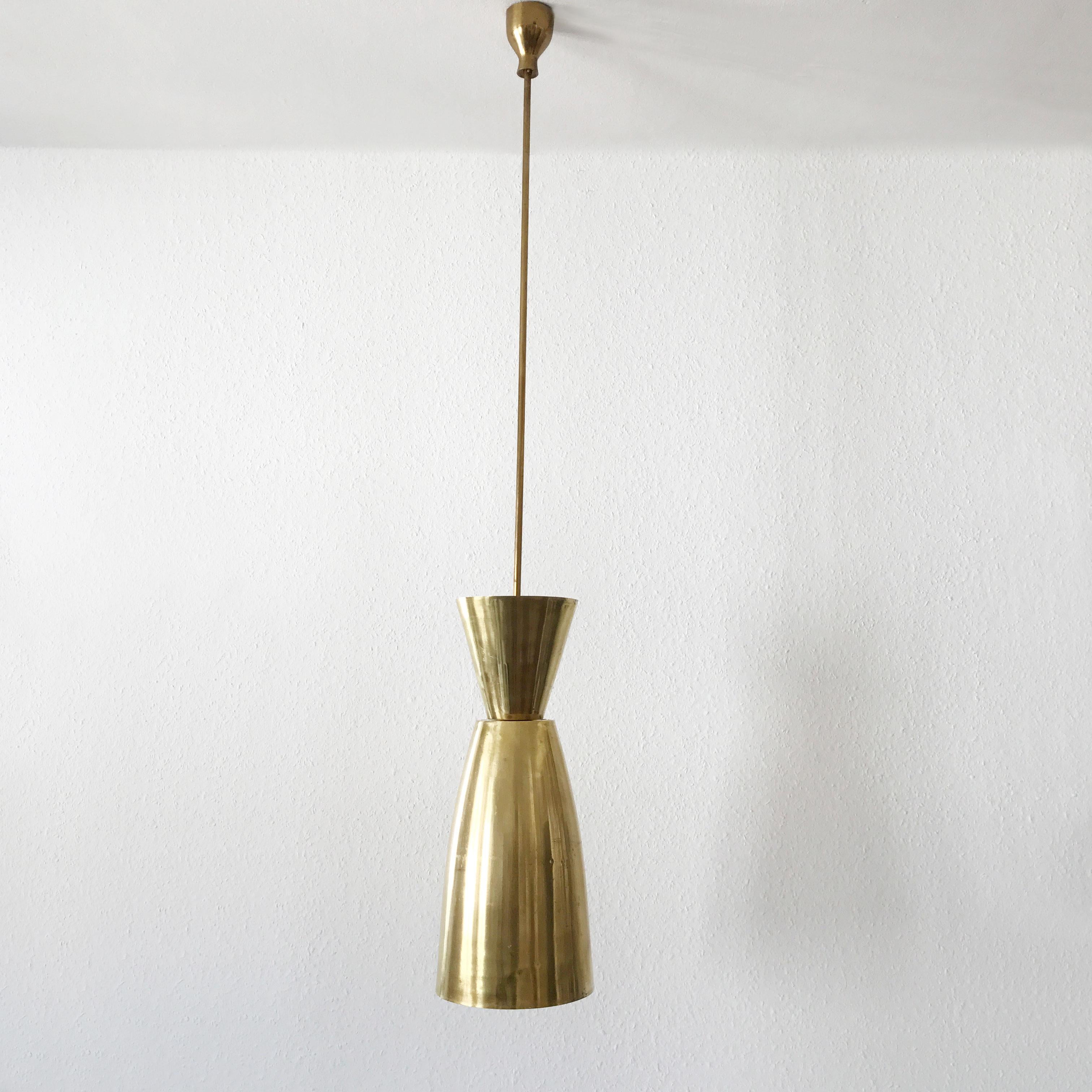 Mid-20th Century Large Mid-Century Modern Diabolo Brass Pendant Lamp, 1950s, Germany For Sale