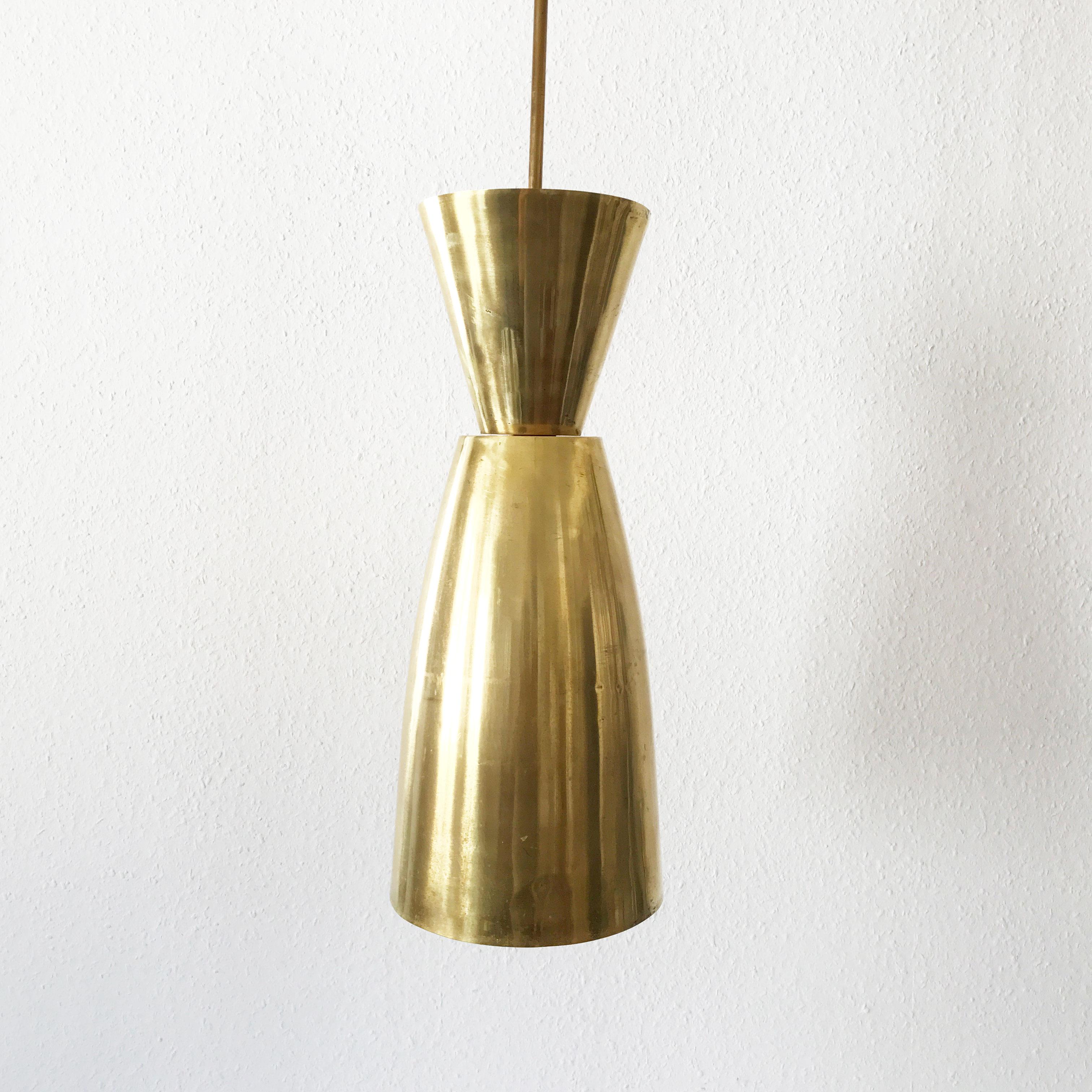 Large Mid-Century Modern Diabolo Brass Pendant Lamp, 1950s, Germany For Sale 2