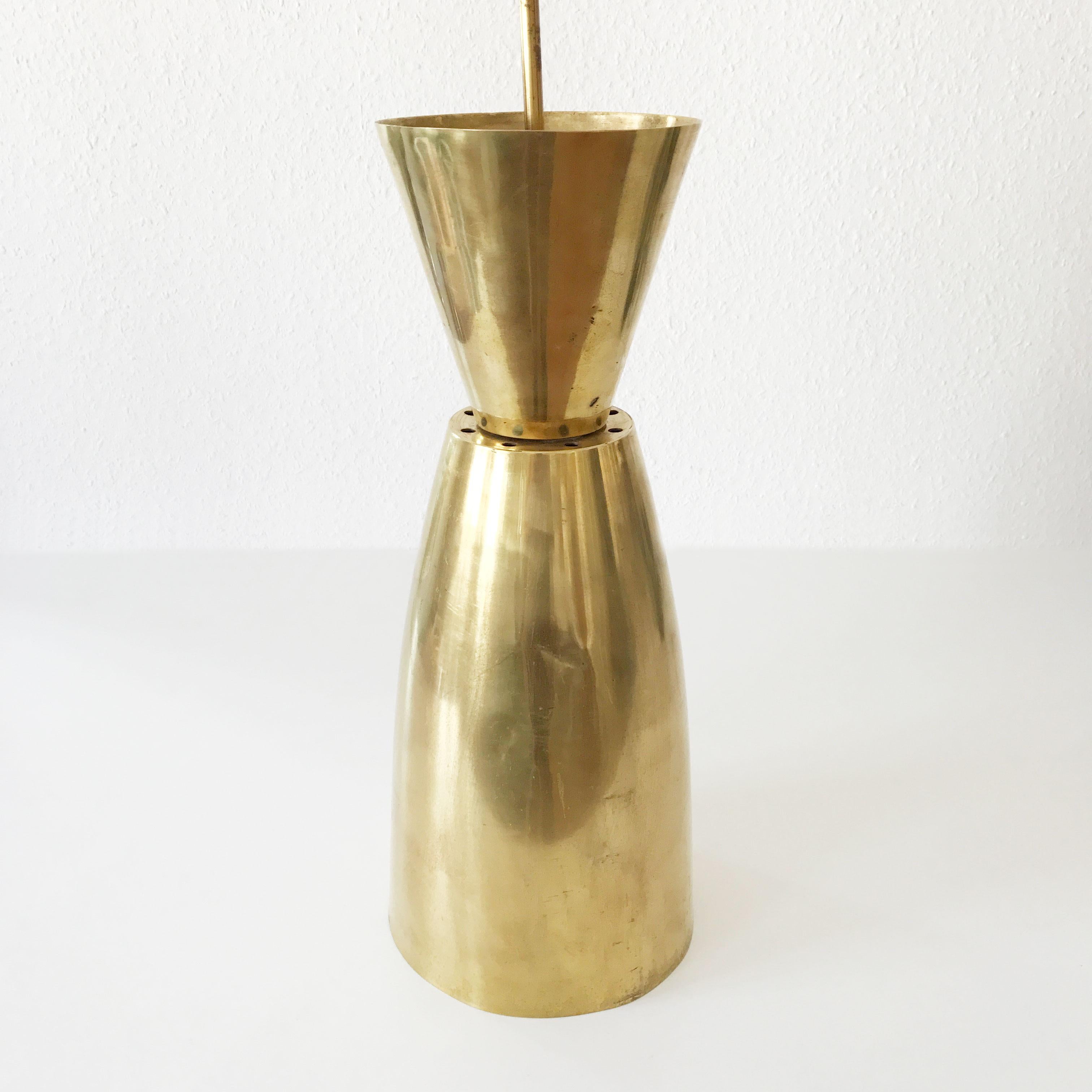 Large Mid-Century Modern Diabolo Brass Pendant Lamp, 1950s, Germany For Sale 4