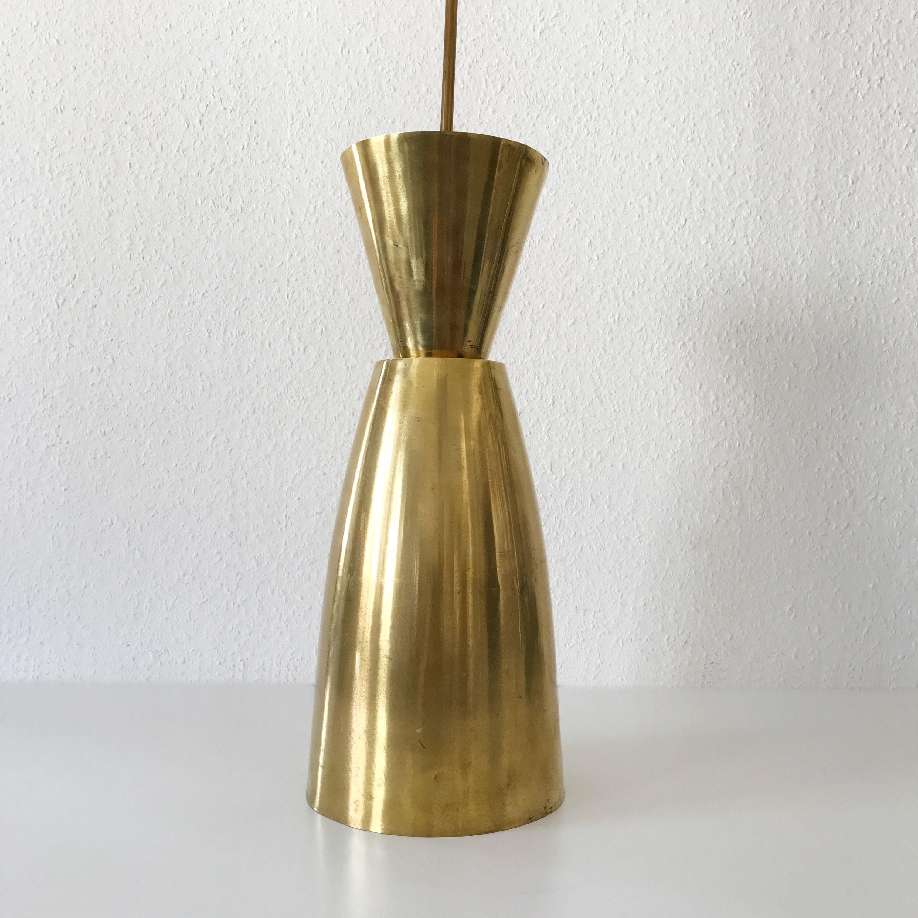 Large Mid-Century Modern Diabolo Brass Pendant Lamp, 1950s, Germany For Sale 5