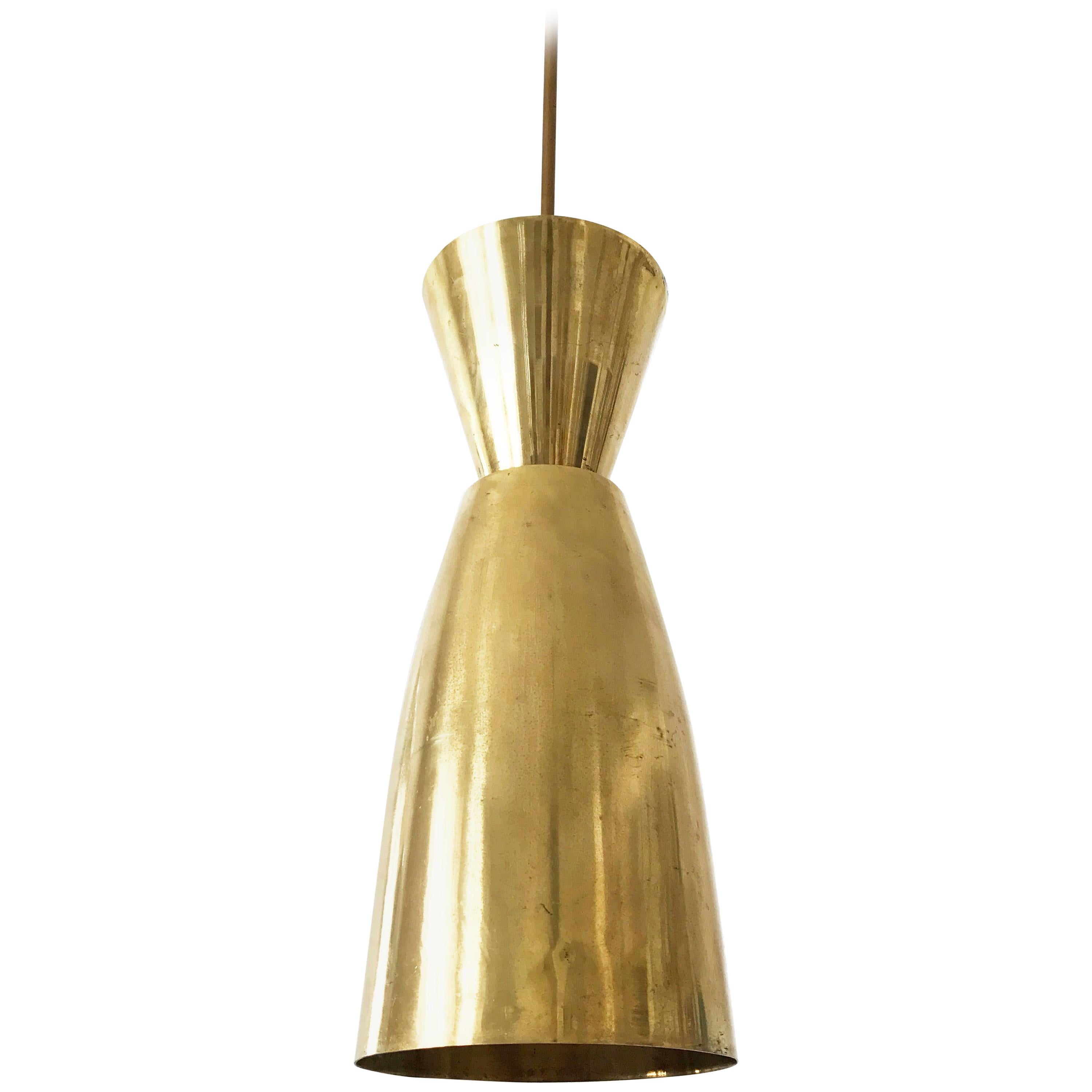 Large Mid-Century Modern Diabolo Brass Pendant Lamp, 1950s, Germany For Sale