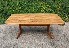 Large Mid Century Modern Dining Table done in solid oak, Yugoslavia 1970s