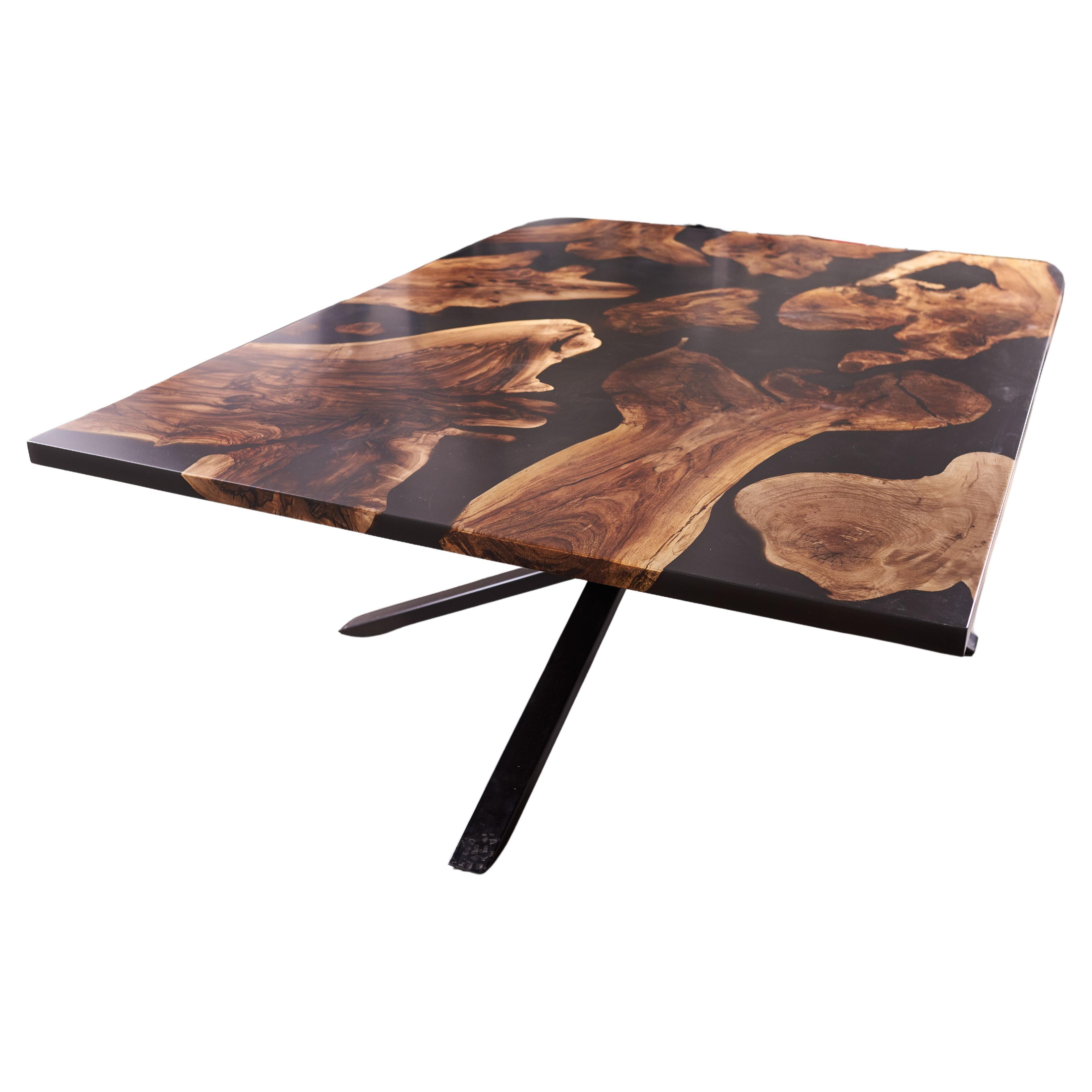 Grande table de salle à manger de style The Modernity Noyer Table de salle à manger en bois rustique en vente
