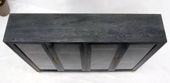 Large Mid-Century Modern Ebonized and Cerused Walnut Four Doors Bookcase