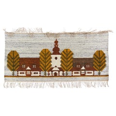 Large Mid-Century Modern European Cepelia Kilim, Tapestry Wall Rug, Earthy Tones