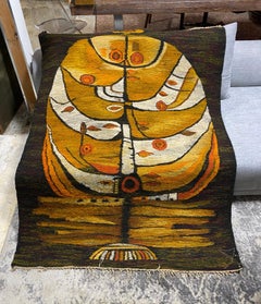 Large Mid-Century Modern European Polish Cepelia Tapestry Wall Hanging Rug