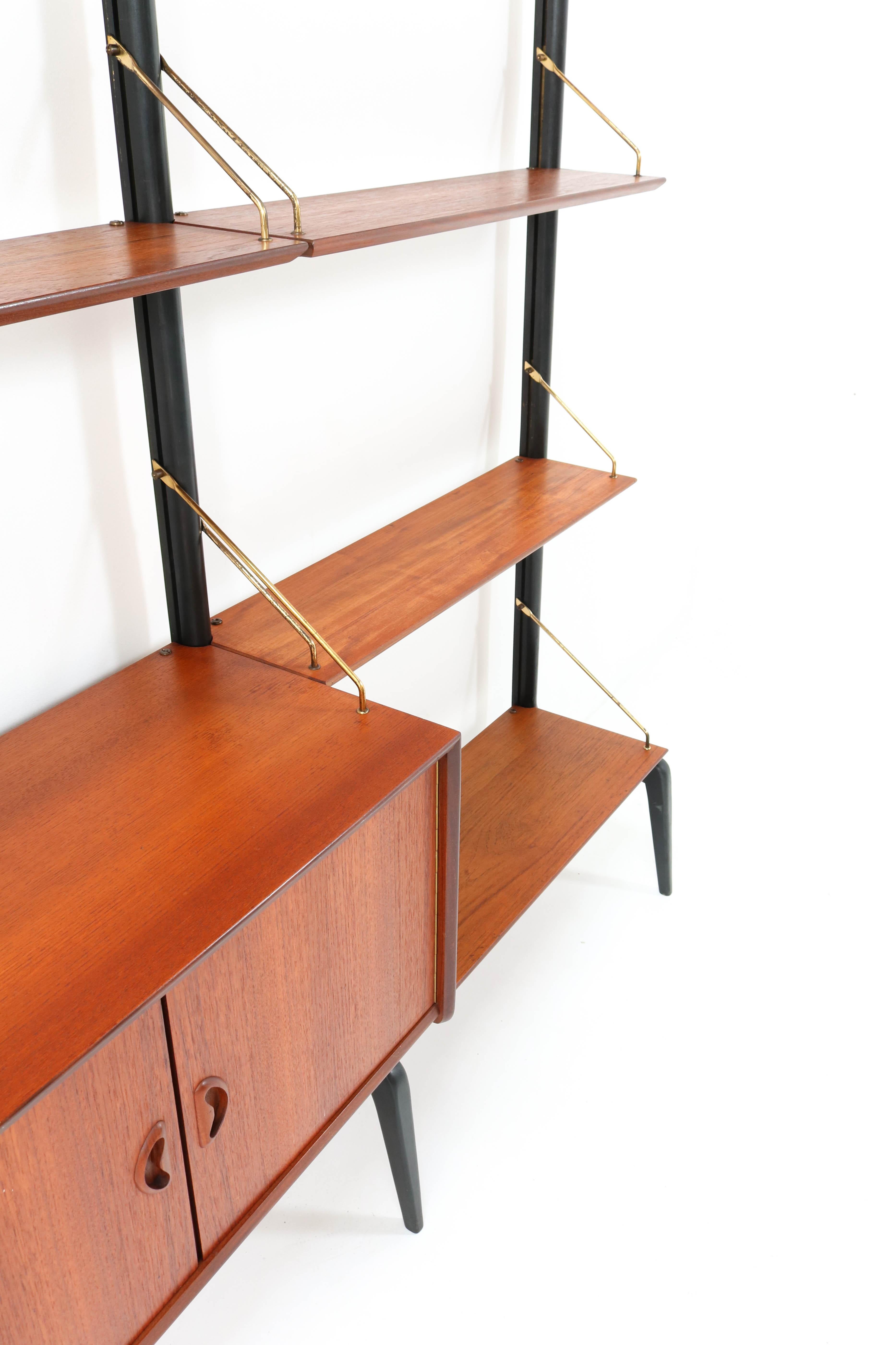 Large Mid-Century Modern Free Standing Wall Unit by Louis Van Teeffelen for WéBé 5