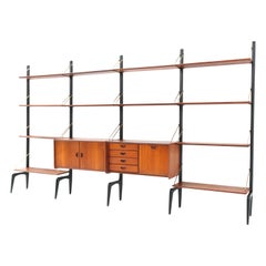 Large Mid-Century Modern Free Standing Wall Unit by Louis Van Teeffelen for Webe