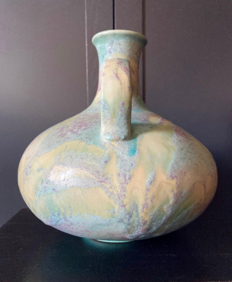 Large Mid-Century Modern German Fat Lava Vase by Ruscha Model 335