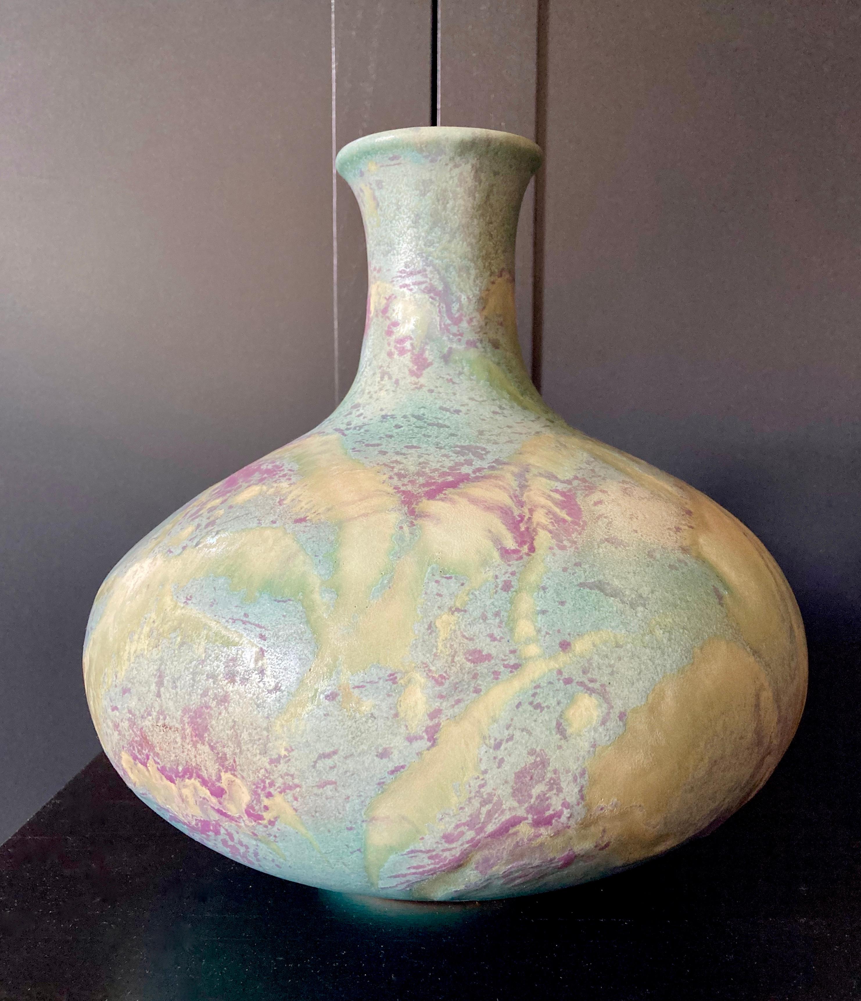 Vernissé Grand vase en lave grasse allemande, moderne du milieu du siècle dernier, Ruscha Modèle 335 en vente