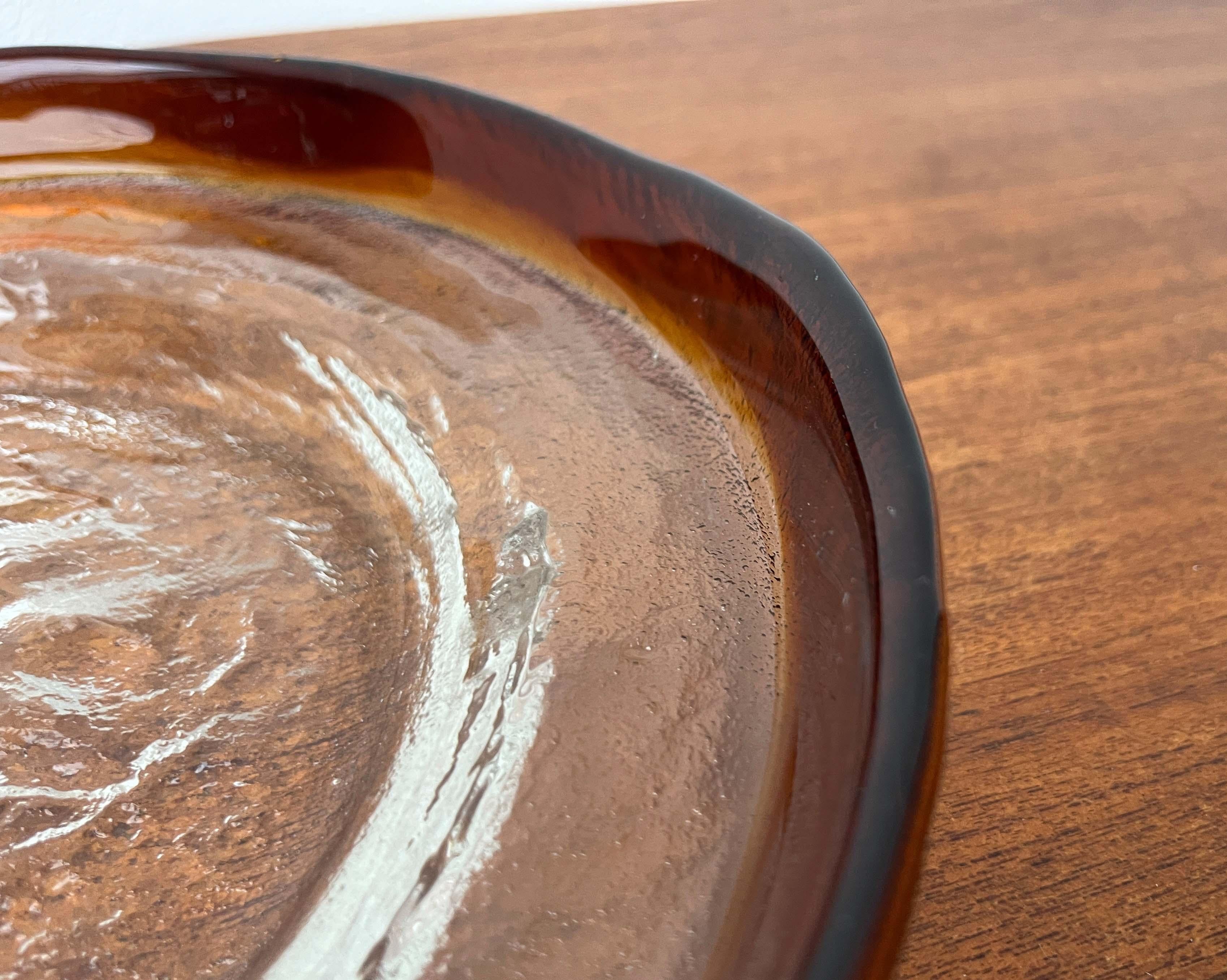 Große moderne Glasschale aus der Mitte des Jahrhunderts von Pertti Santalahti für Humppila, Finnland im Angebot 8