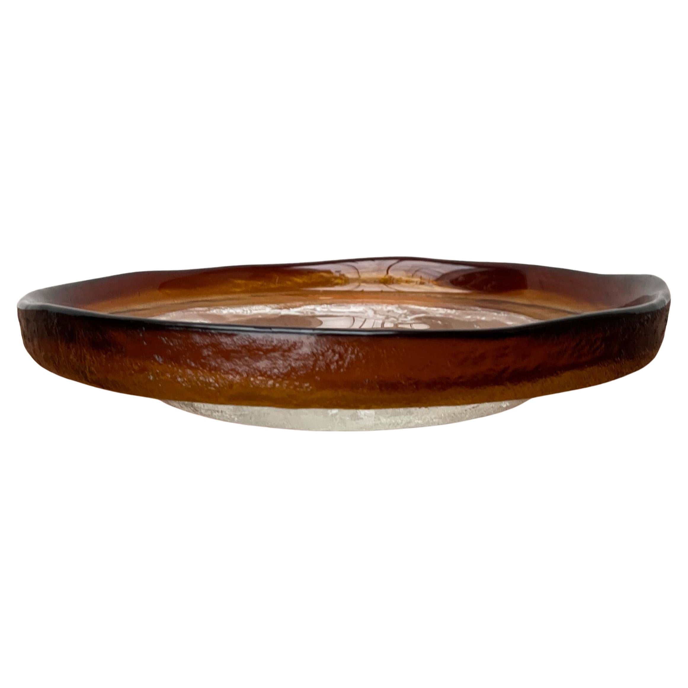 Large Mid-Century Modern Glass Bowl by Pertti Santalahti for Humppila, Finland