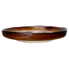 Large Mid-Century Modern Glass Bowl by Pertti Santalahti for Humppila, Finland