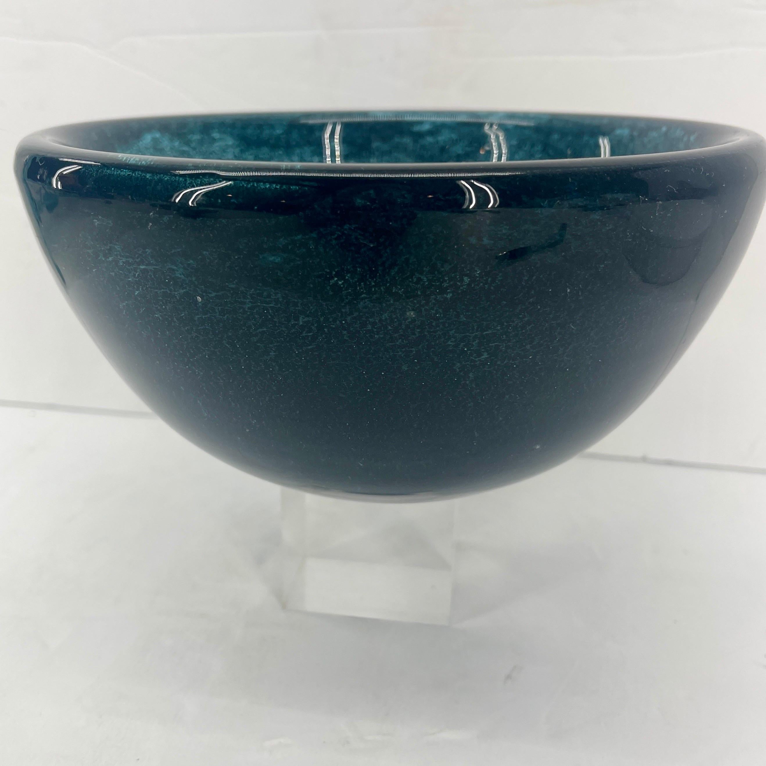 Late 20th Century Large Mid-Century Modern Glass Bowl, Marked Baker Furniture For Sale