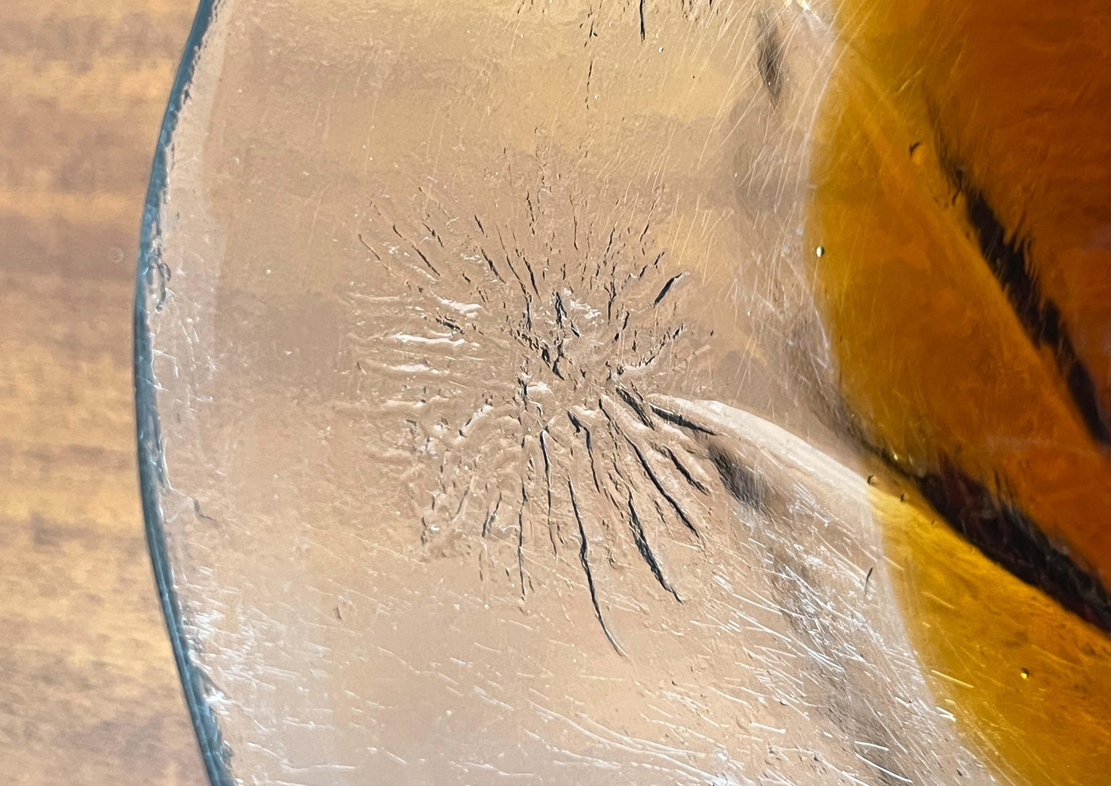 Gran cuenco de cristal moderno de mediados de siglo con diseño floral de Humppila, Finlandia en venta 3