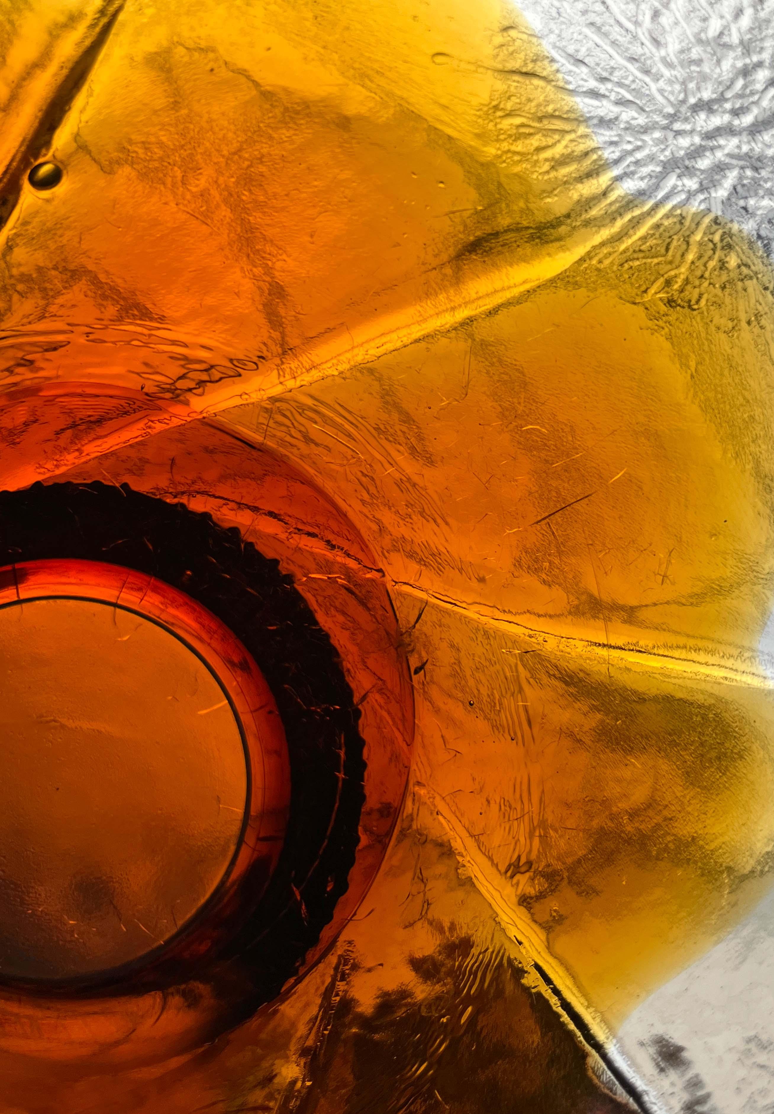 Gran cuenco de cristal moderno de mediados de siglo con diseño floral de Humppila, Finlandia en venta 11