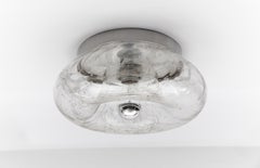 Large Mid-Century Modern Glass Donut Wall or Ceiling Lamp, Germany, 1960s