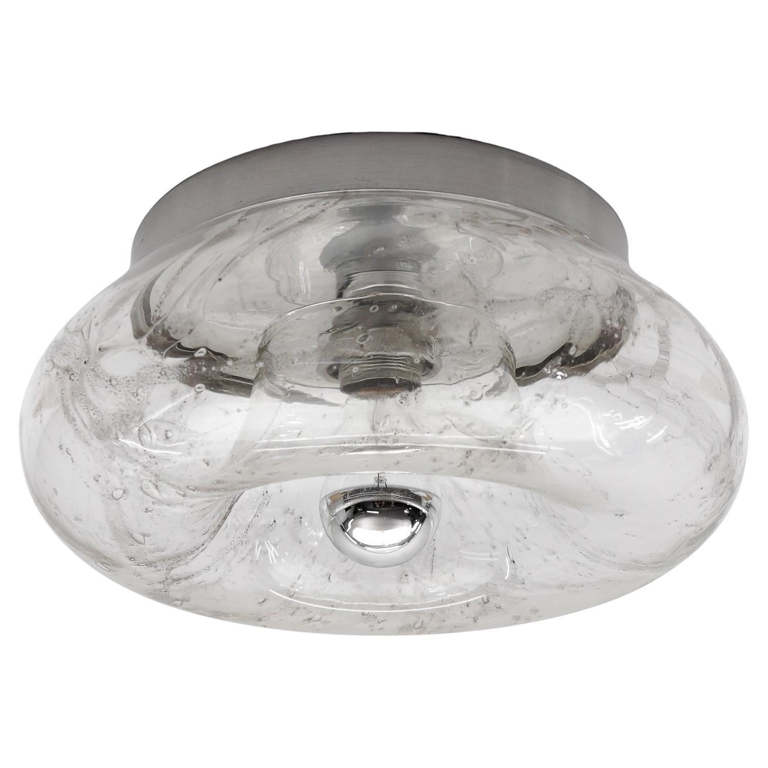 Grande lampe murale ou plafonnier Donut en verre moderne du milieu du siècle, Allemagne, années 1960 en vente