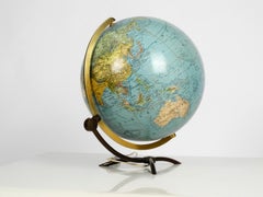 Large Mid-Century Modern Glass Globe Illuminated in Futuristic Streamline Design