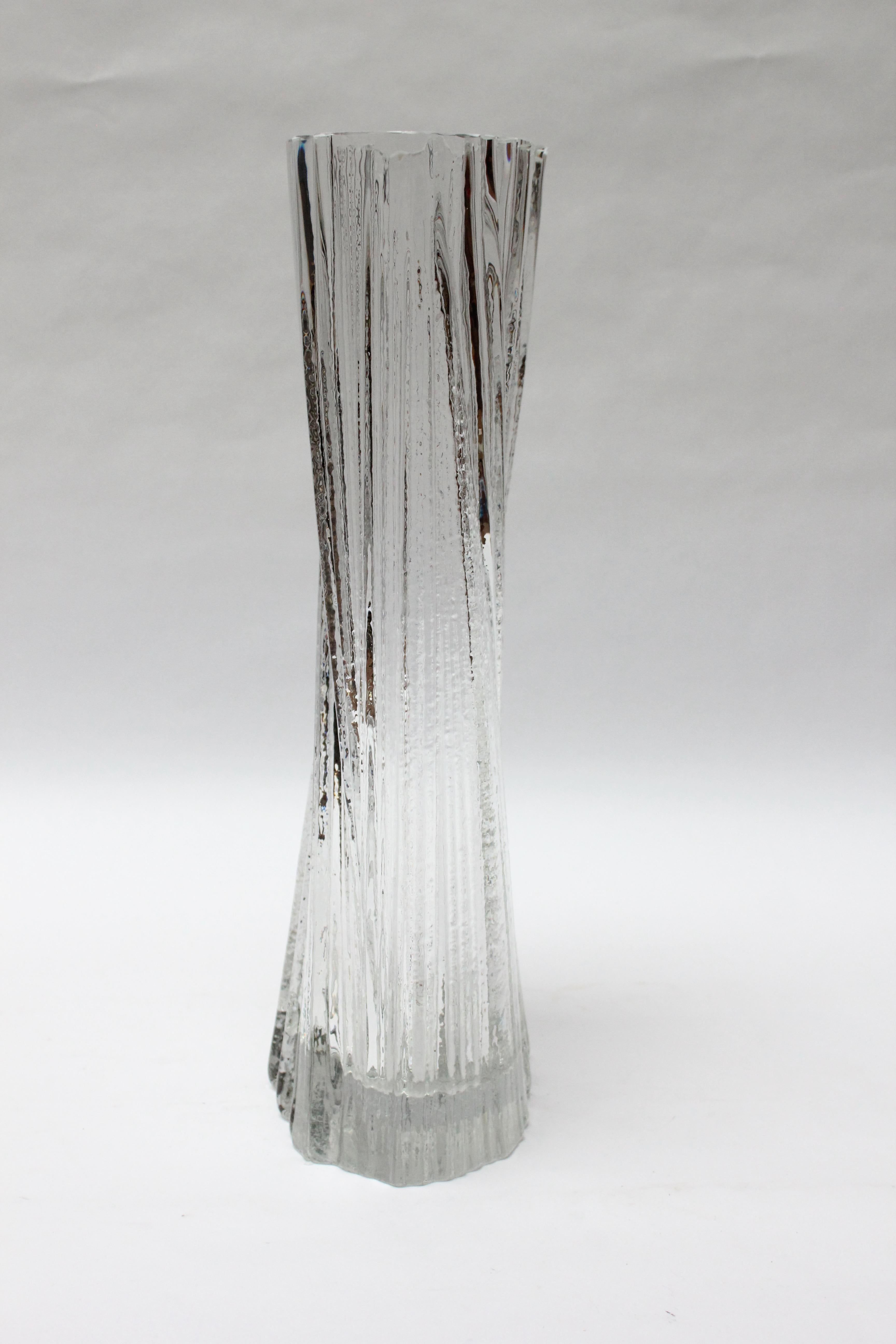 Mid-20th Century Large Mid-Century Modern Glass Vase by Tapio Wirkkala For Sale