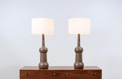Large Mid-Century Modern Glazed Ceramic Lamps by Jane & Gordon Martz