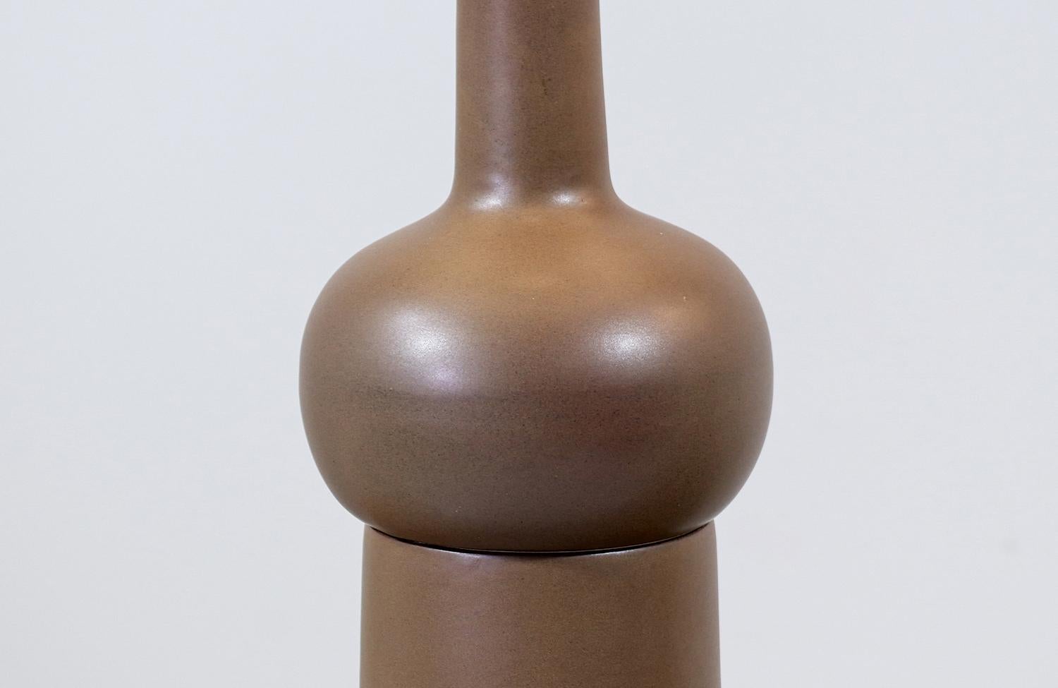 Brass Large Mid-Century Modern Glazed Ceramic Lamps by Jane & Gordon Martz  For Sale