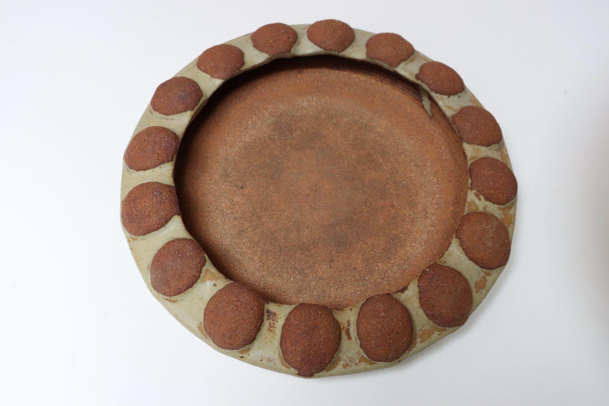 Großer glasierter Terrakotta-Pflanztopf mit Unterteller von Deanna Nichols aus der Jahrhundertmitte im Angebot 5