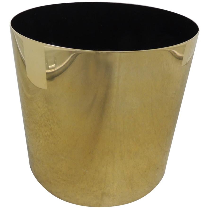Large Mid-Century Modern Gold Color Round Planter