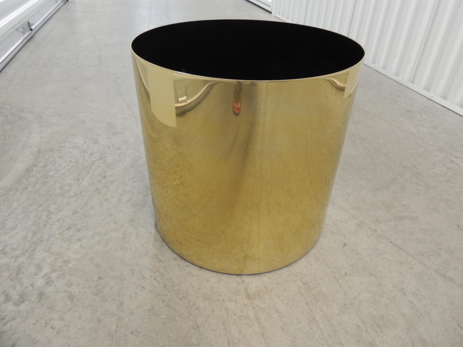Asian Large Mid-Century Modern Gold Color Round Planters