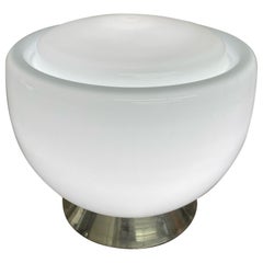 Große Tisch-/Schreibtischlampe aus mundgeblasenem Glas und Chrom, Italien, Moderne der Mitte des Jahrhunderts