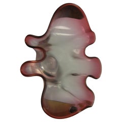 Gran jarrón de cristal artístico con pañuelo moderno de mediados de siglo by Chalet