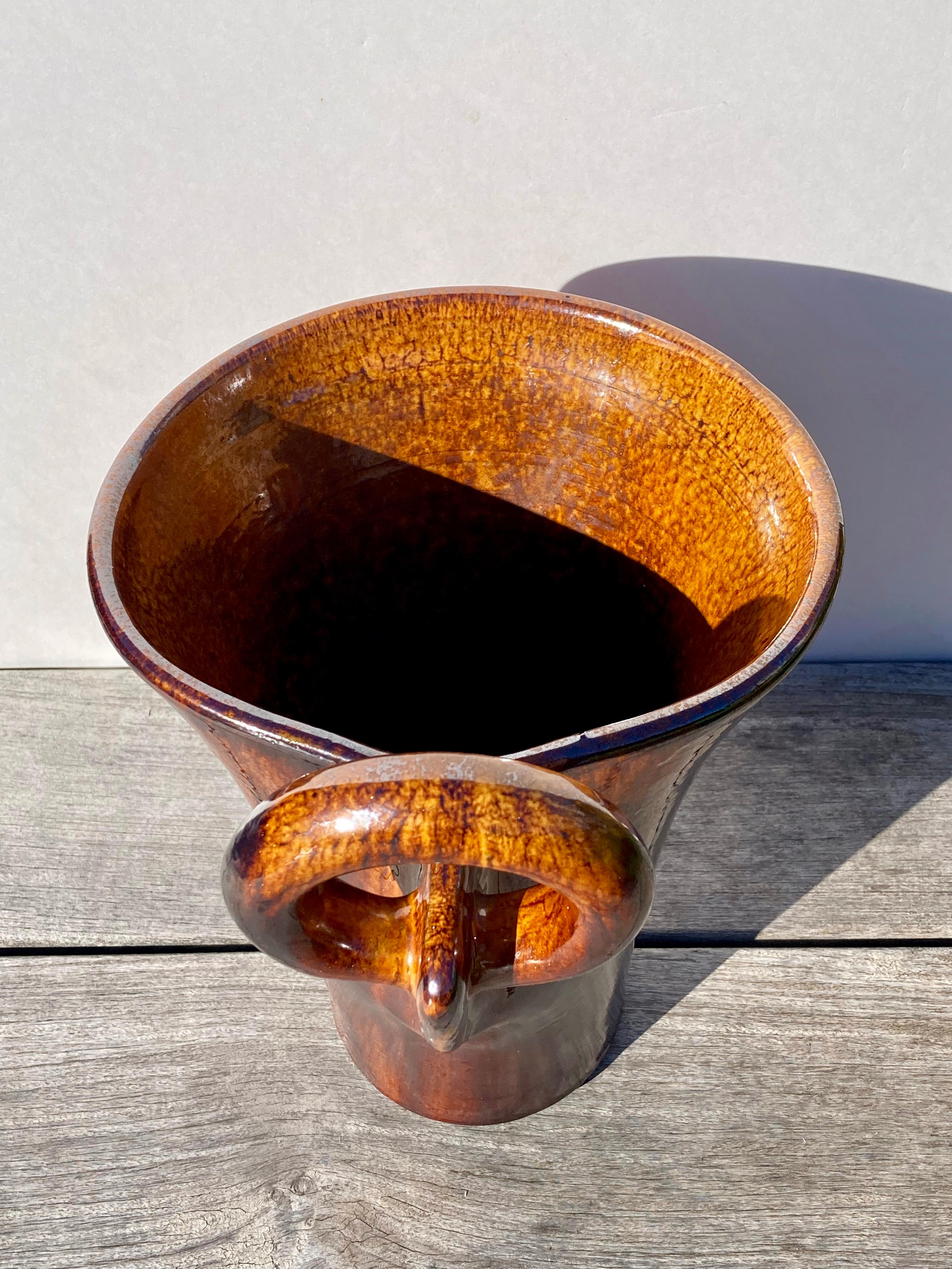 Large Mid-Century Modern Handmade Asymmetrical Studio Pottery Vase  For Sale 1