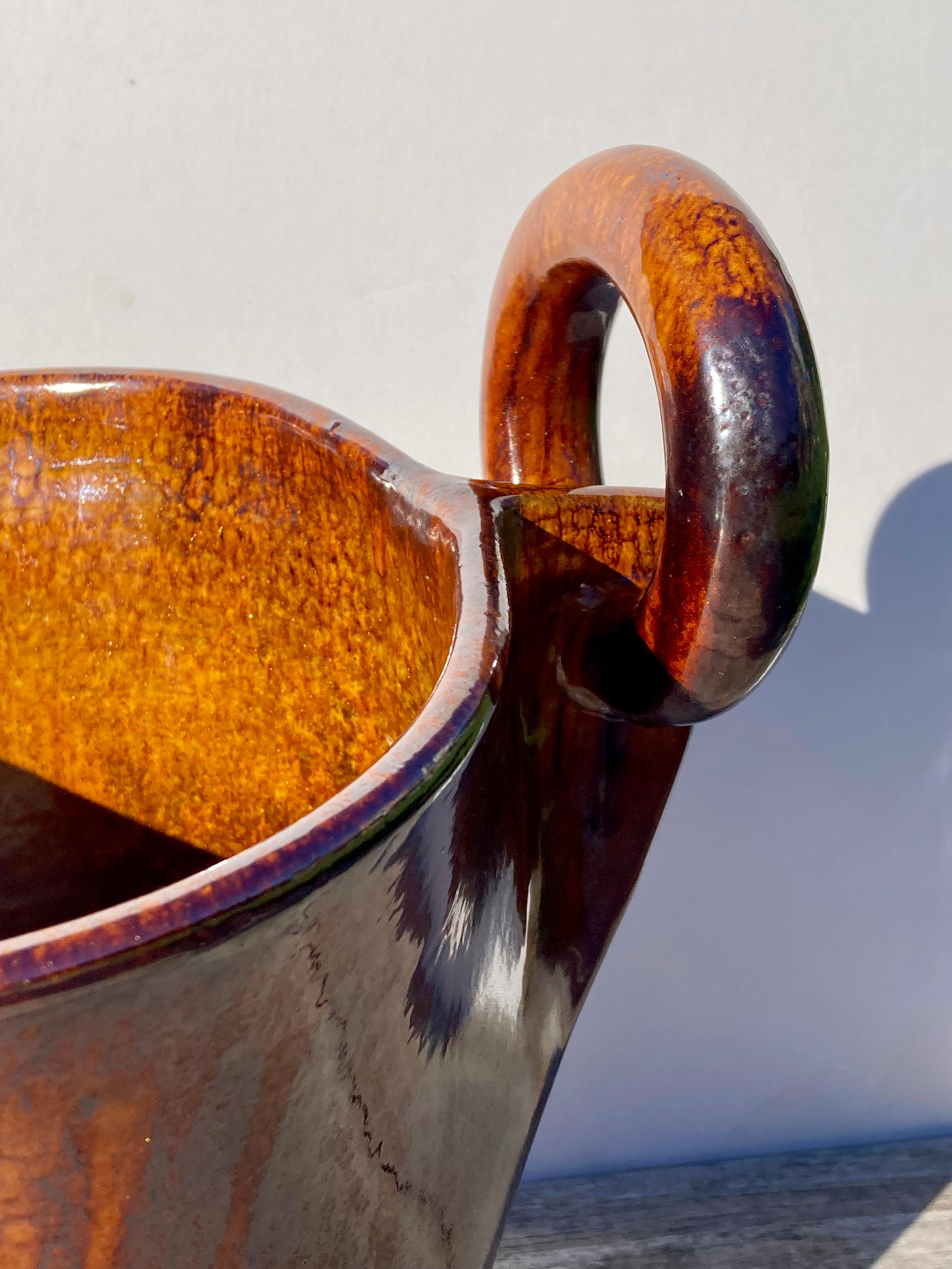Large Mid-Century Modern Handmade Asymmetrical Studio Pottery Vase  For Sale 2