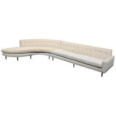 Großes zweiteiliges Harvey Probber-Sofa, Mid-Century Modern, beschriftet