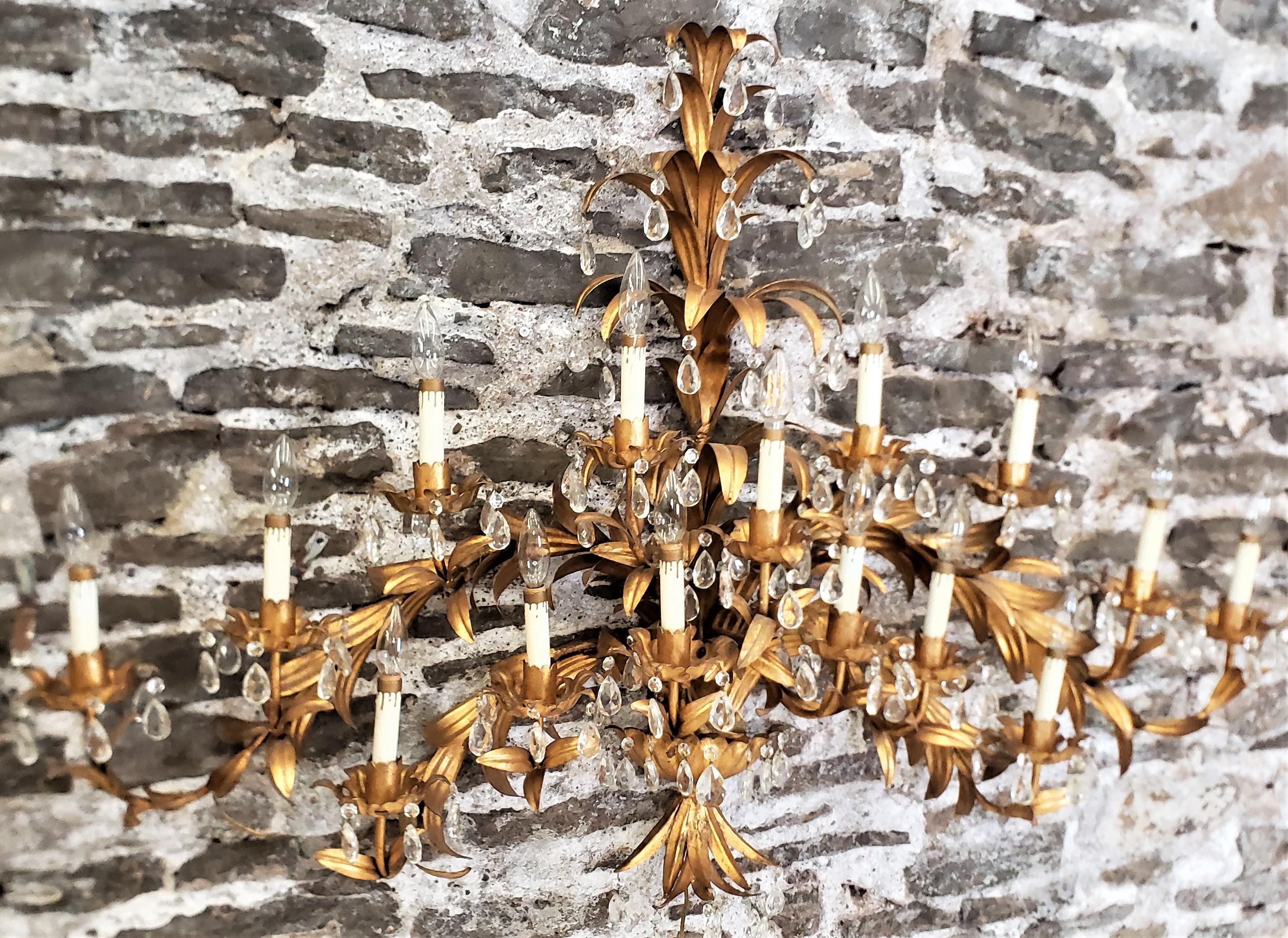 Machine-Made Large Mid-Century Modern Hollywood Regency Florentine Wall Sconce or Sculpture For Sale