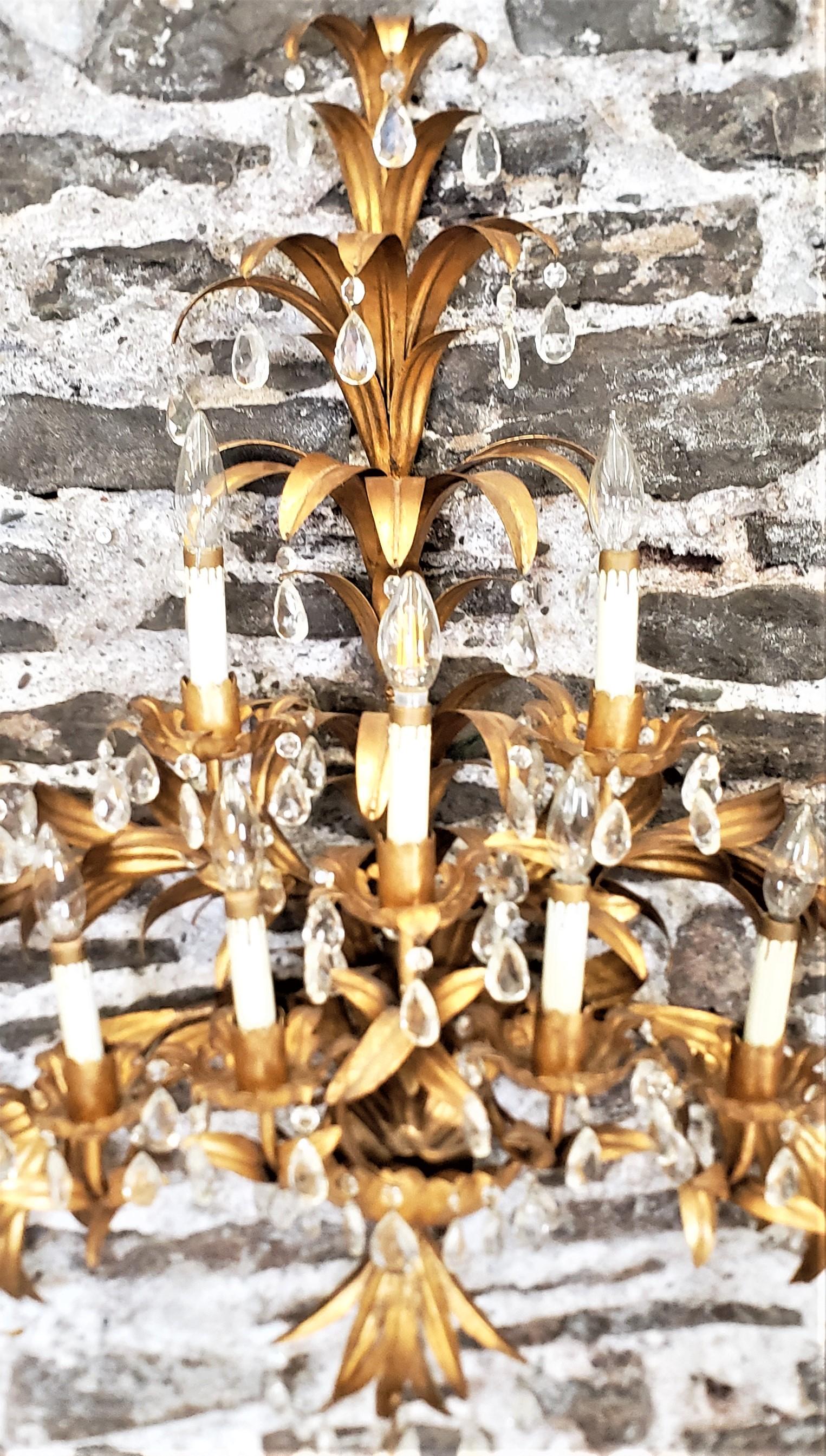 Metal Large Mid-Century Modern Hollywood Regency Florentine Wall Sconce or Sculpture For Sale