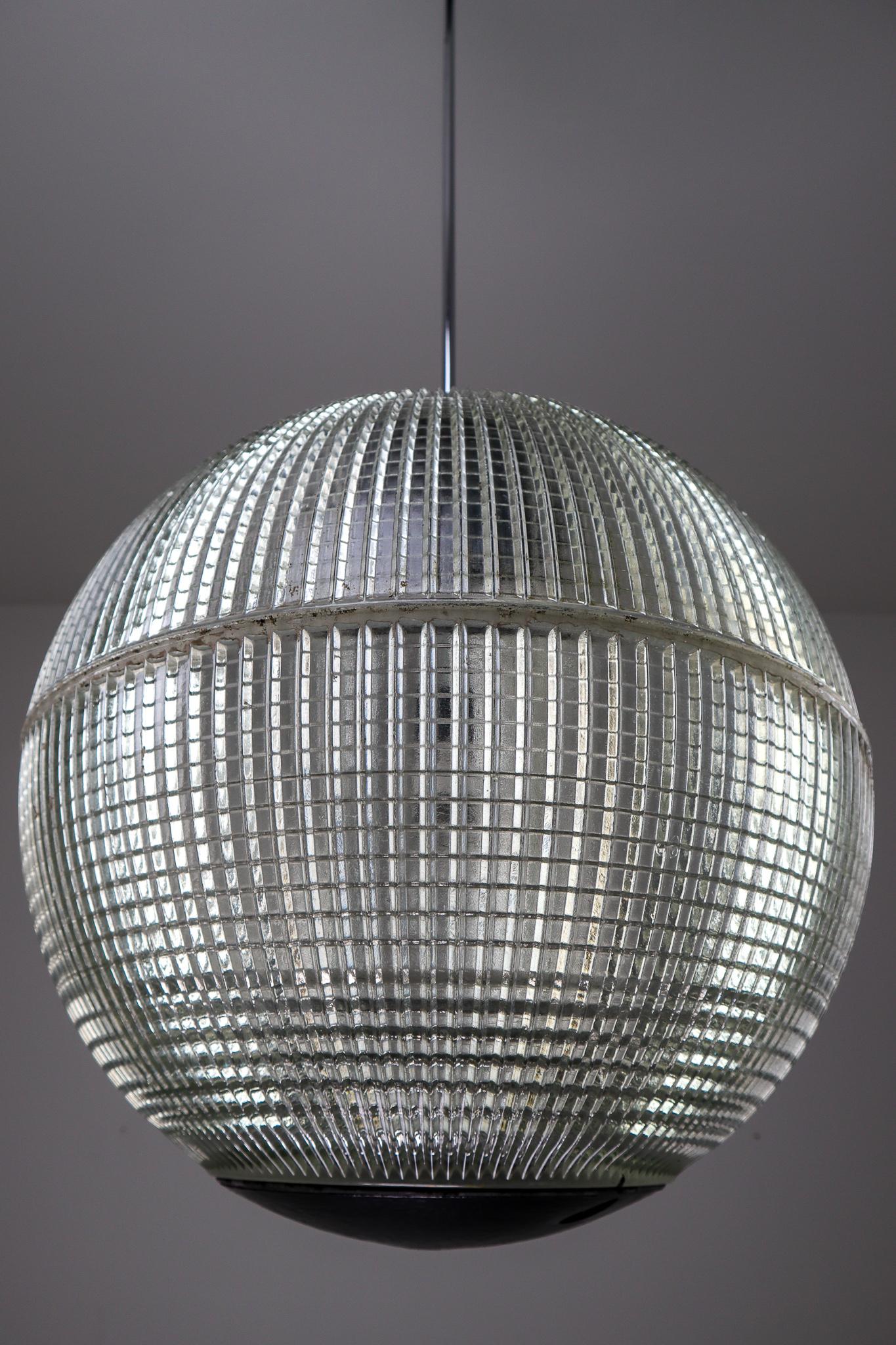 Mid-Century Modern Xl Large Holophane Paris Street Pendant Light, France, 1960s